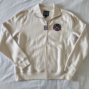 NWT Lakegirl Zip Up Sweatshirt Track Jacket Size Large In Bone Lake Girl